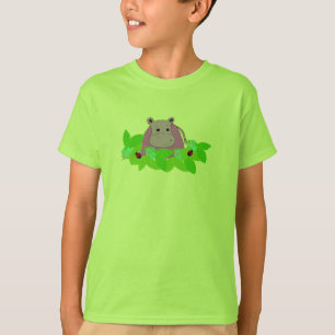 T-shirt Hippopotame Violet avec Coccinelles