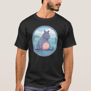 T-shirt Hippopotamus femmes s mignonne Hippo Zoo animal