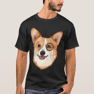 T-shirt Hipster Corgi Avec Monocles Corgi