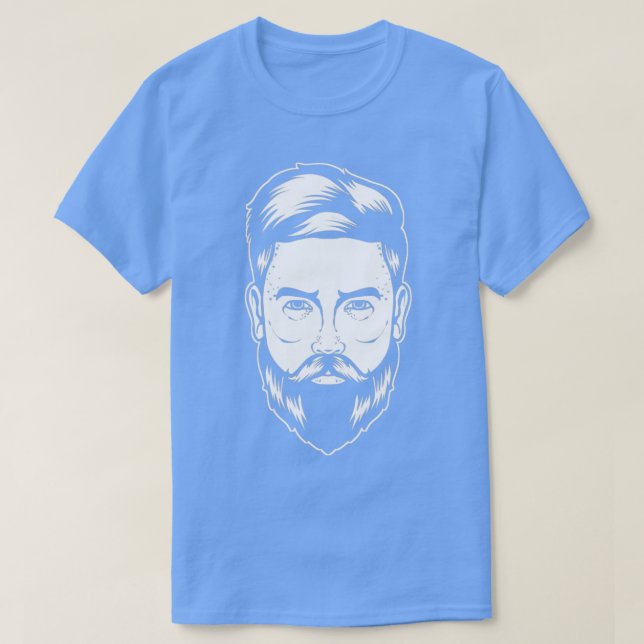T-shirt Hipster de barbe Hommes Plein hards de barbe Porté (Design devant)