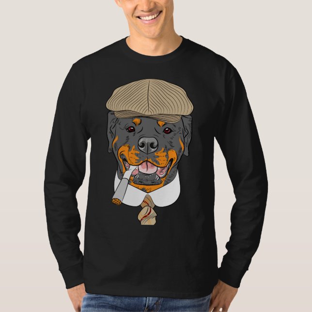 T-shirt Hipster Dog Rottweiler Se Reproduisent Dans Un Cas (Devant)