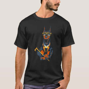 T-shirt Hipster Dog Wearing Glasses Goofy Geek Dog