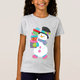 T-Shirt hipster enfants snowman saison cadeau de noël