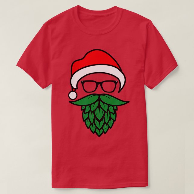T-shirt Hipster Père Noël Hops Beard Noël pour les amateur (Design devant)