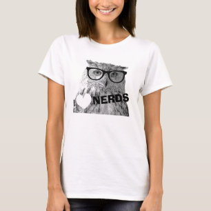 T-shirt hipster pour femmes J'aime les nerds
