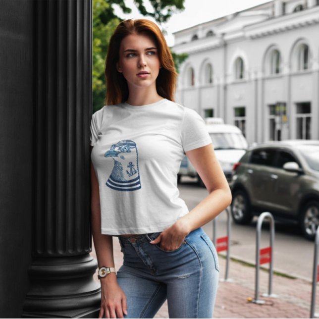 T-shirt Hipster Seagull Oiseau animal (Créateur téléchargé)