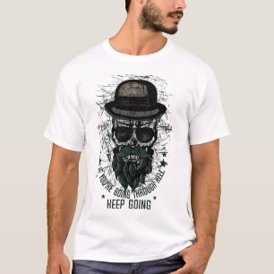 T-shirt hipster_skulls_keep_going_tete de mort crane chape