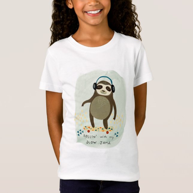 T-Shirt Hipster Sloth | Rollin' Avec Mes Jams Lents (Devant)