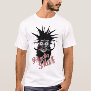 T-shirt hipster_tete_de_mort_crane_barbu_skull_punk