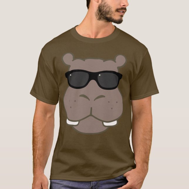 T-shirt Hircyon Hippo Graphic Tee (Brown) (Devant)