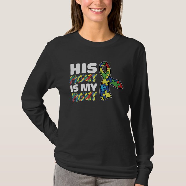 T-shirt His Fight Is My Fight Autism Awareness Mens Womens (Devant)