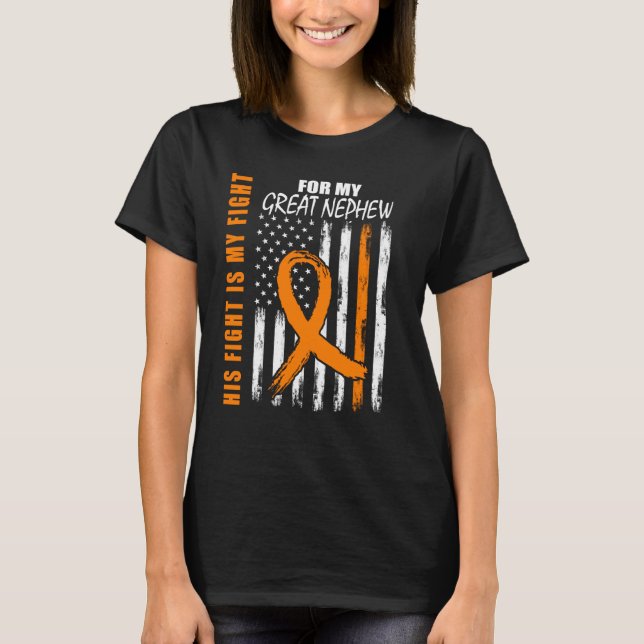 T-shirt His Fight Is My Fight Great Nephew Leukemia Awaren (Devant)
