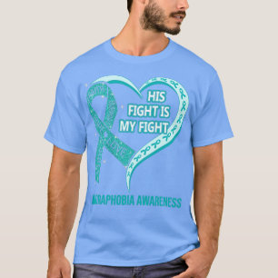 T-shirt His Fight Is My Fight Ribbon Heart Agoraphobia Awa