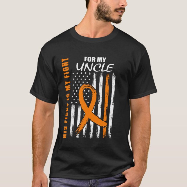 T-shirt His Fight Is My Fight Uncle Multiple Sclerosis Fla (Devant)