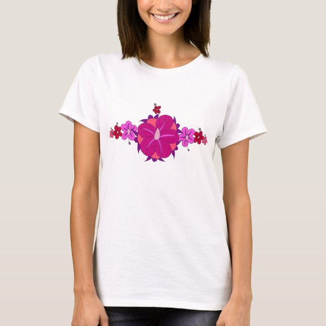 T-shirt Hisbiscus rose (Devant)