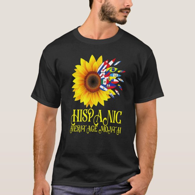 T-shirt Hispanic Heritage Month Sunflower Hispanic Latino  (Devant)