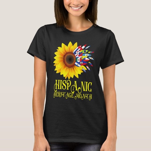 T-shirt Hispanic Heritage Month Sunflower Hispanic Latino  (Devant)