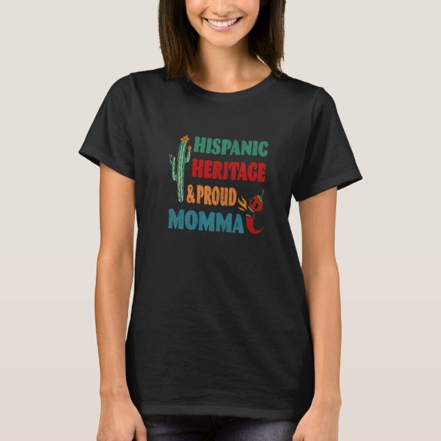 T-shirt Hispanique Héritage & Fier Momma (Devant)