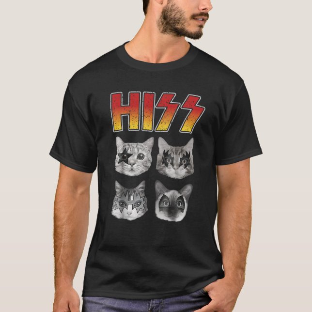 T-shirt HISS Chat Funny Chats Kittens Rock Amoureux des ch (Devant)