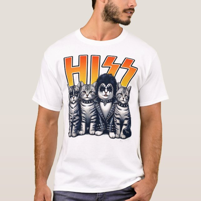 T-shirt Hiss Funny Cat (Devant)