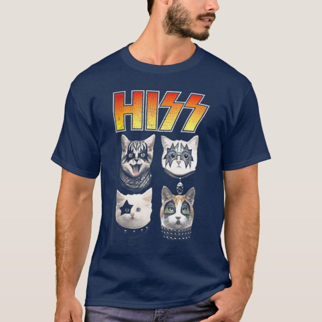 T-shirt HISS Funny Chat Chemise Hiss Chemise Amoureux des  (Devant)