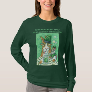 T-shirt Hiss N Fitz Cat GREEN BIÈRE LONG SLEEVE T SHIRT