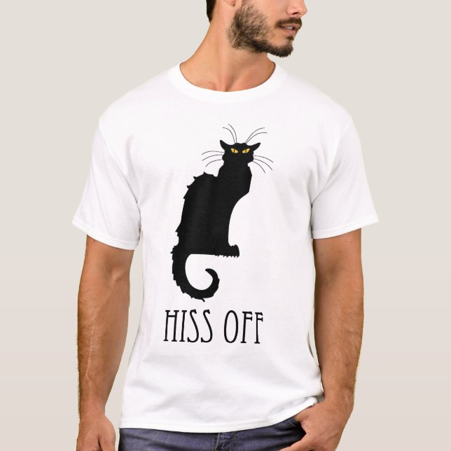 T-shirt Hiss Off Cat Funny (Devant)