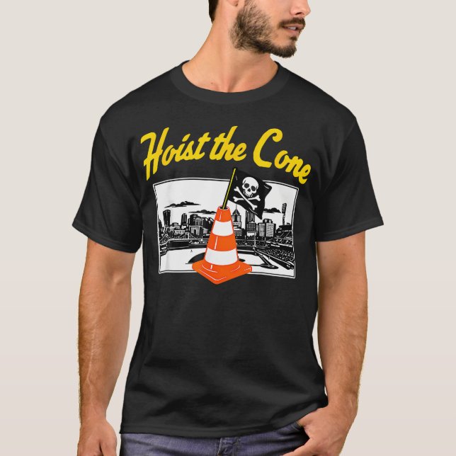 T-shirt Hissez le cône drôle de baseball (Devant)