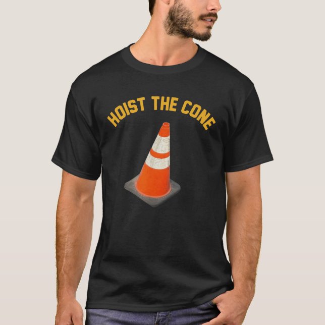 T-shirt Hissez le Cône Drôle de Mème de Baseball, Drôle de (Devant)
