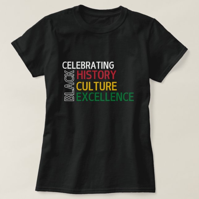 T-shirt Histoire, Culture et Excellence des Noirs (Design devant)
