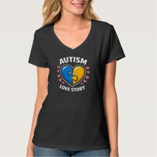 T-shirt Histoire d'amour autistique J'aime une personne au