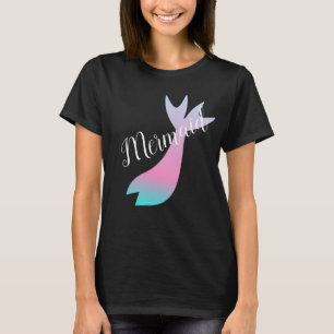 T-shirt Histoire de sirène ombrée rose sarcelle arc-en-cie
