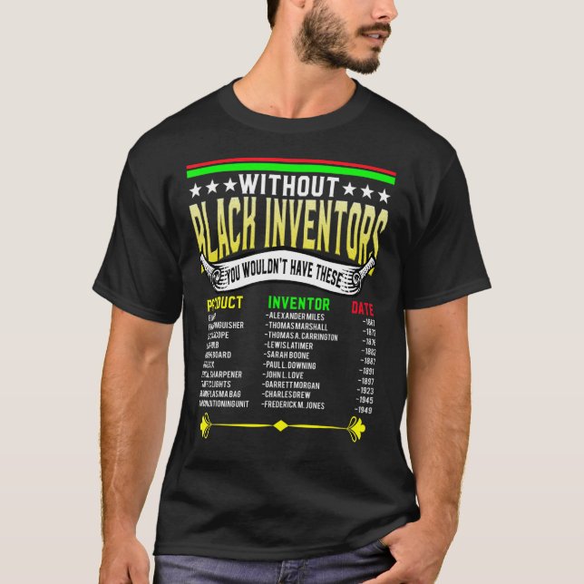 T-shirt Histoire Des Inventeurs Africains Noirs Histoire N (Devant)