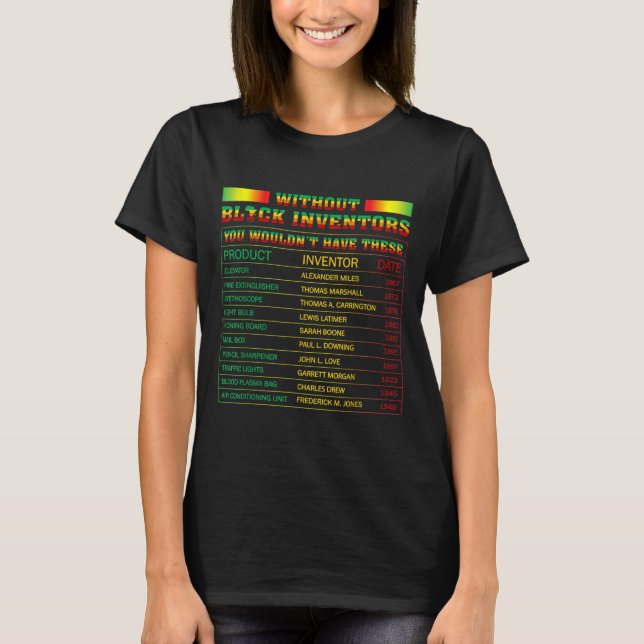 T-shirt Histoire Des Inventeurs Noirs Histoire Noire Mois  (Devant)