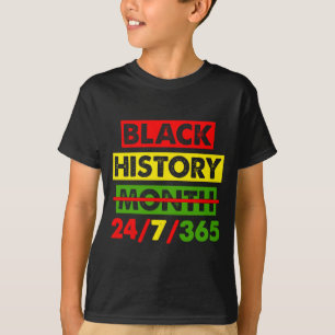 T-shirt Histoire des Noirs 24 7 365 Afrique Carte Bhm Fier