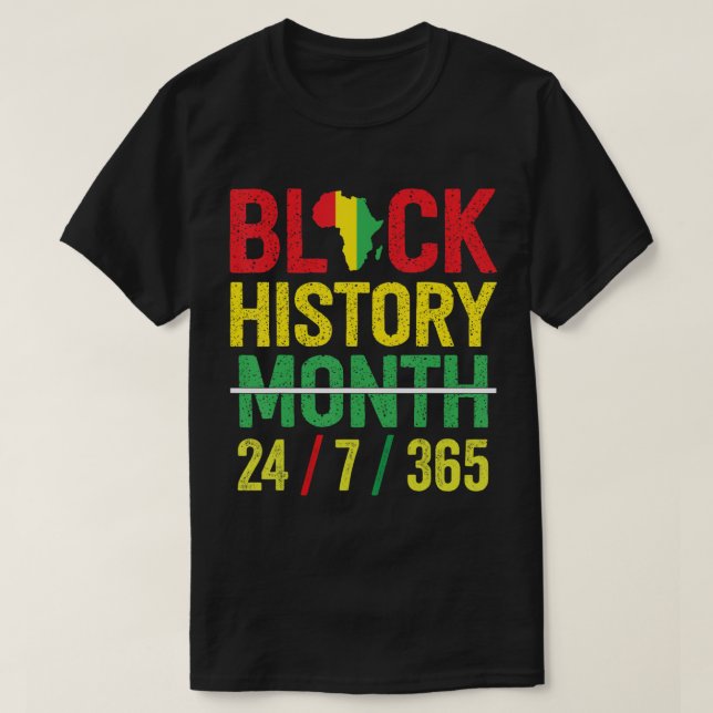 T-shirt Histoire des Noirs 365 Mois de l'Histoire des Noir (Design devant)