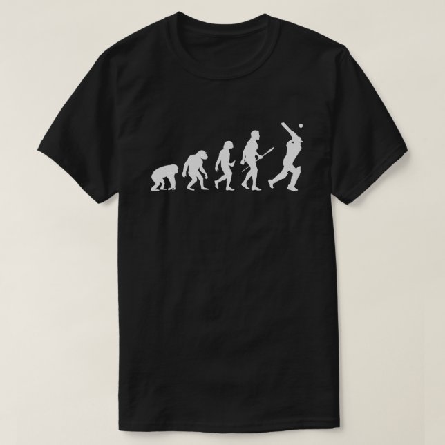 T-shirt Histoire du cricket L'évolution des cadeaux de l'a (Design devant)