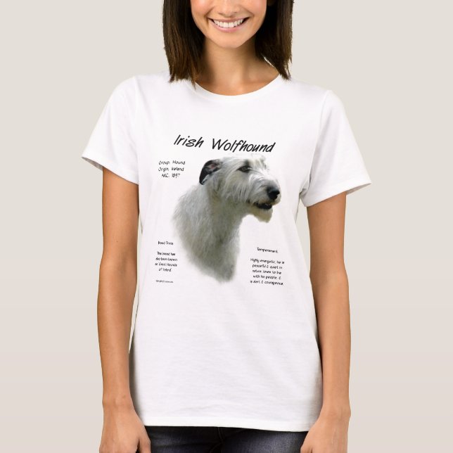 T-shirt Histoire du Wolfhound en Irlande blanche (Devant)