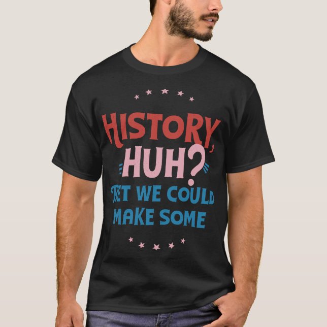 T-shirt Histoire Huh Red White et Royal Blue (1) (Devant)