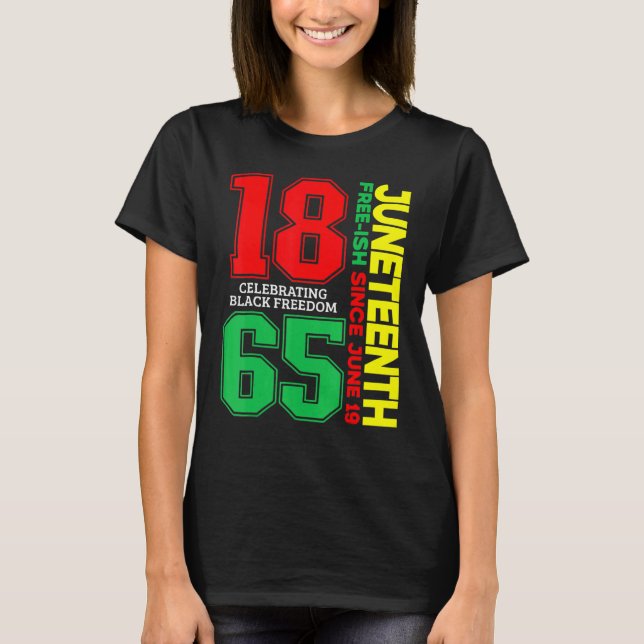 T-shirt Histoire Junetten Freeish depuis 1865 Melanin Ance (Devant)