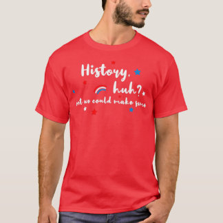 T-shirt Histoire Mmm Rouge Blanc Rouge Royal Bleu