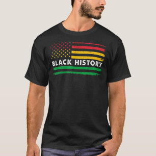 T-shirt Histoire Noire Aux Etats-Unis Mois Drapeau Africai