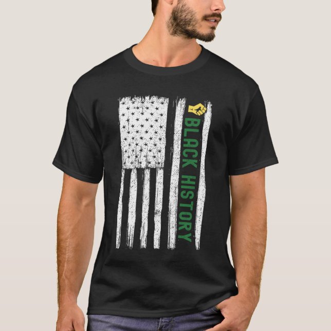 T-shirt Histoire noire dans le mois du drapeau américain d (Devant)