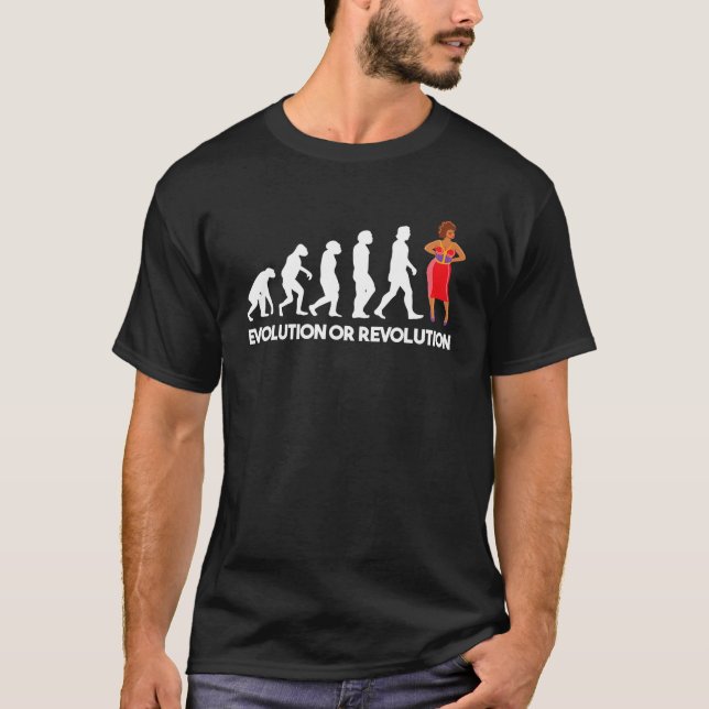 T-shirt Histoire Noire Évolution Ou Révolution Reine Noire (Devant)