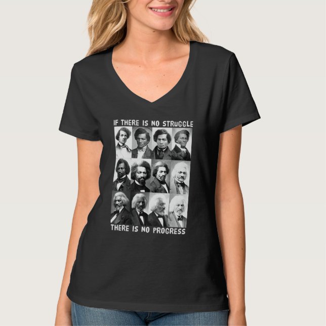 T-shirt Histoire Noire Lutte Progression Frederick Douglas (Devant)