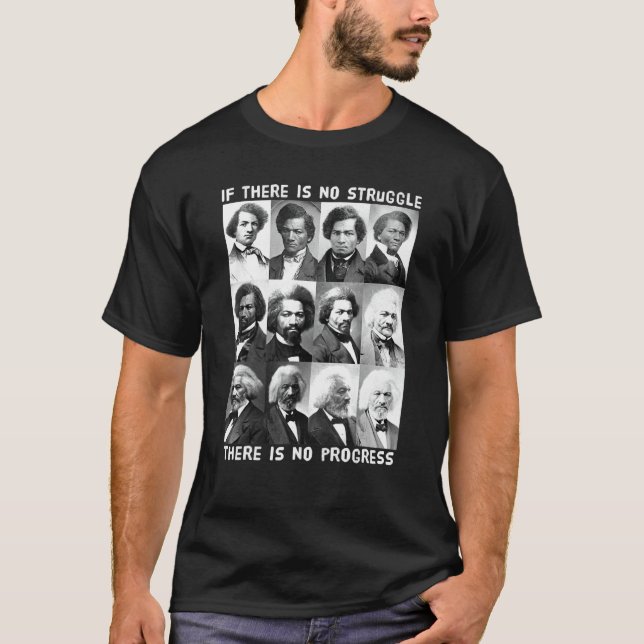 T-shirt Histoire Noire Lutte Progression Frederick Douglas (Devant)