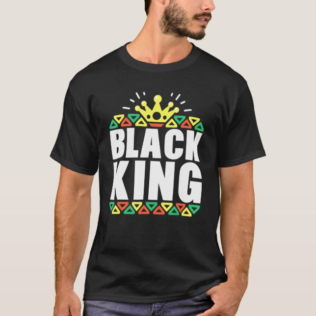 T-shirt Histoire Noire Pour Hommes Garçons Enfants Roi Noi (Devant)
