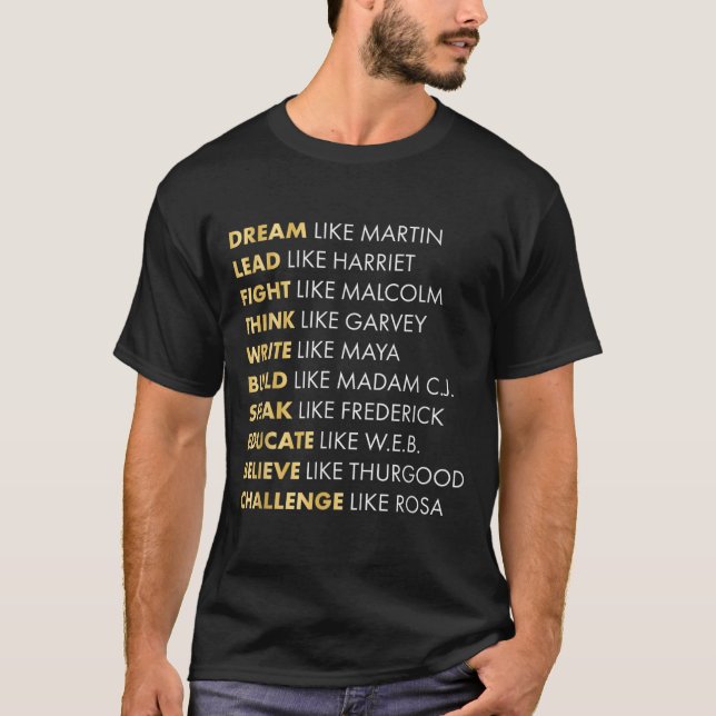 T-shirt Histoire Noire Rêve Drôle Comme Martin (Devant)
