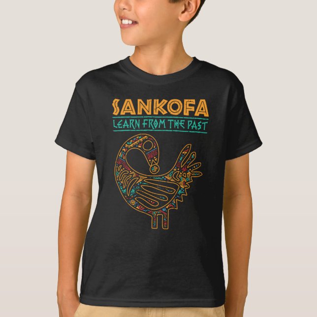 T-shirt Histoire noire Sankofa Oiseaux africains Apprendre (Devant)
