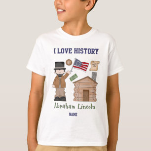 T-shirt Histoire personnalisée Abraham Lincoln d'amour d'I